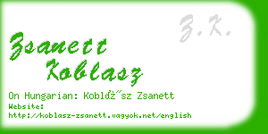 zsanett koblasz business card